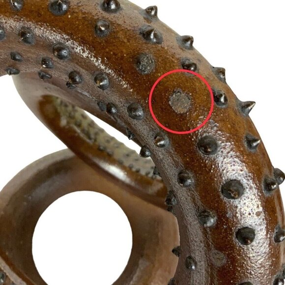 Octopus Tentacle-Style Raku Pottery Sculpture Spiked Texture Jellyfish Signature - Picture 6 of 6